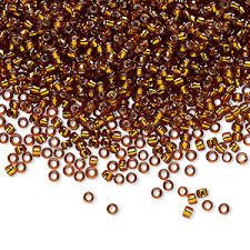 #15 Toho Seed Beads, Silver Lined Smoky Topaz, 8 Grams, 1x1mm