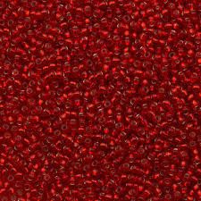 #15 Toho Seed Beads, Silver Lined Ruby, 8 Grams, 1x1mm