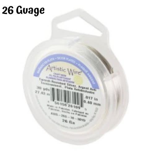 26 Gauge Tarnish Resistant, Silver Plated Copper Wire, 90ft/30yds