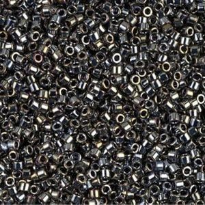 #11 Delica Seed Beads, Metallic Dark Steel, DB026-TB, Approx 1440 Beads, 1 two inch tube, 7.2 grams