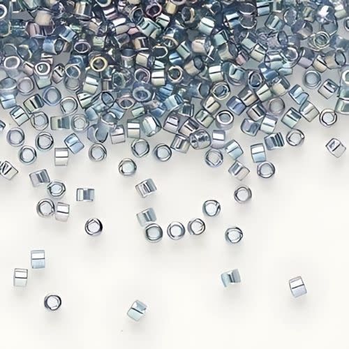 #11 Delica Seed Beads, Transparent Grey Luster Ab/Rainbow, DB111-TB, Approx 1440 Beads, 1 two inch tube, 7.2 grams