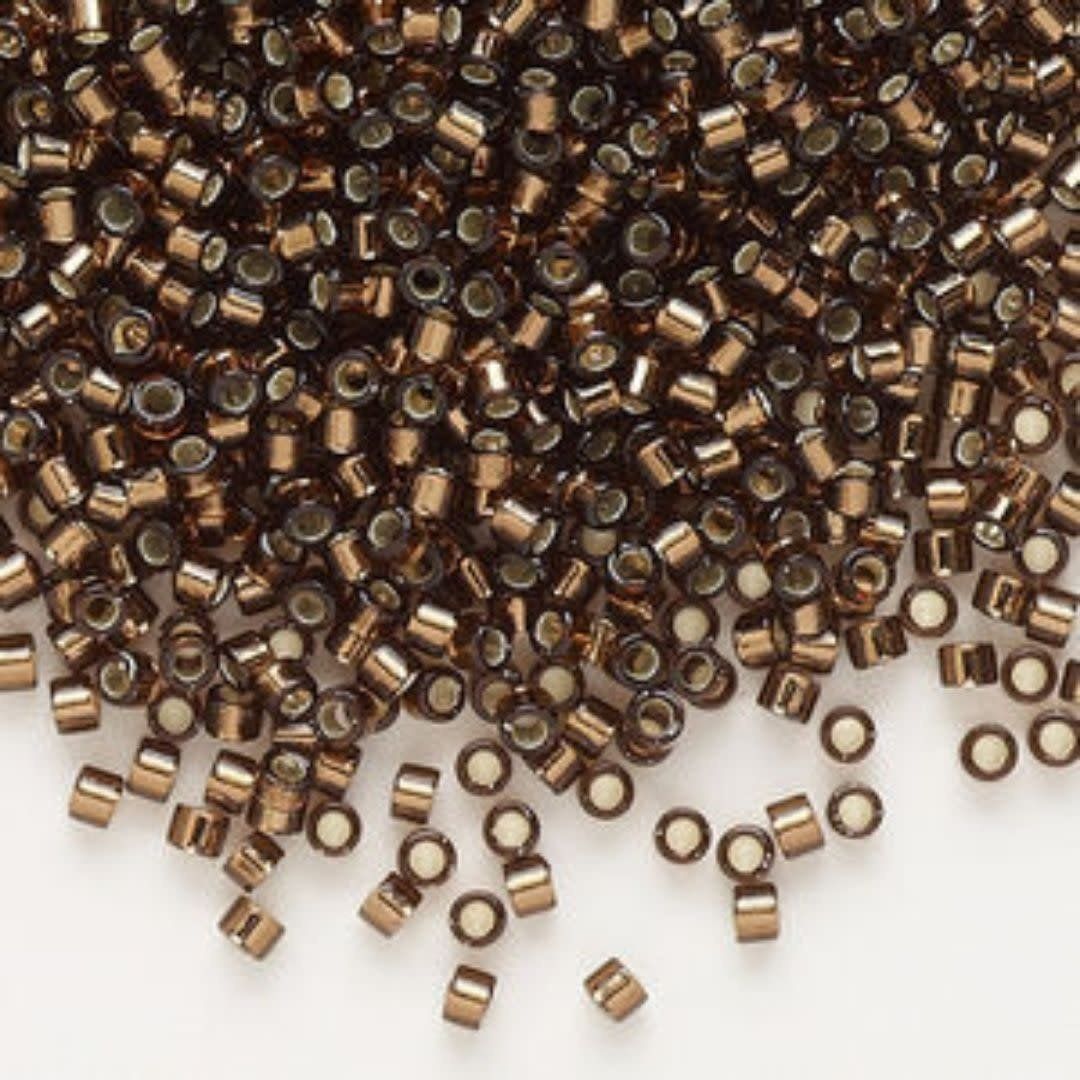 #11 Delica Seed Beads, Opaque Silver Lined Brown, DB150-TB, Approx 1440 Beads, 1 two inch tube, 7.2 grams
