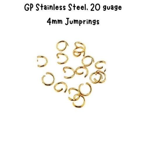 4mm GP Stainless Steel Jumprings, Approx 100pcs, 20 Guage, 4x0.8mm, 6gms/0.21oz