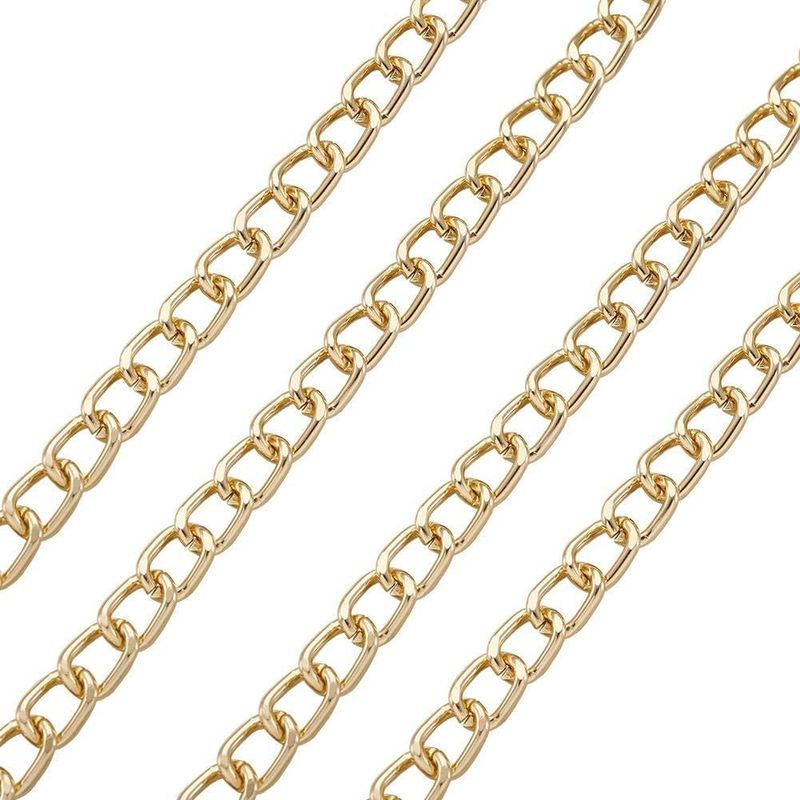 GP Aluminum, Curb Chain, Light Gold, 7.5x5.5x1.4mm, 16 Feet, 75gms/2.65oz