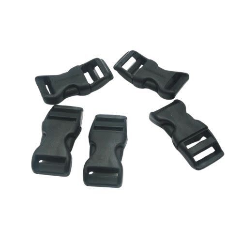 Paracord Buckles, 6 Sets, 12x30mm, Acrylic Black Claps, 12gms/0.42oz