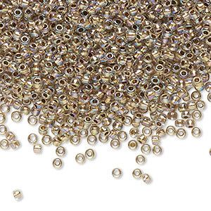 #15 Toho Seed Beads, Crystal Gold Lined, 8 Grams, 1x1mm