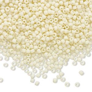 #15 Toho Seed Beads, Opaque Pastel Frosted Egg Shell, 8 Grams, 1x1mm