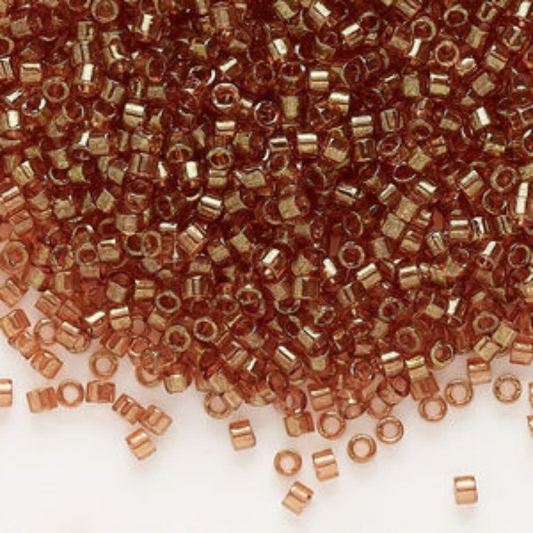#11 Delica Seed Beads, Dark Topaz Gold Transparent Luster, DB121-TB, Approx 1440 Beads, 1 two inch tube, 7.2 grams