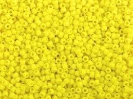 #15 Toho Seed Beads, Opaque Dandelion Yellow, 8 Grams, 1x1mm
