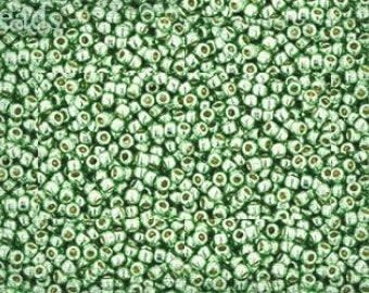 #15 Toho Seed Beads, Galvanized Mint Green, Permanent Finish, 8 Grams, 1x1mm