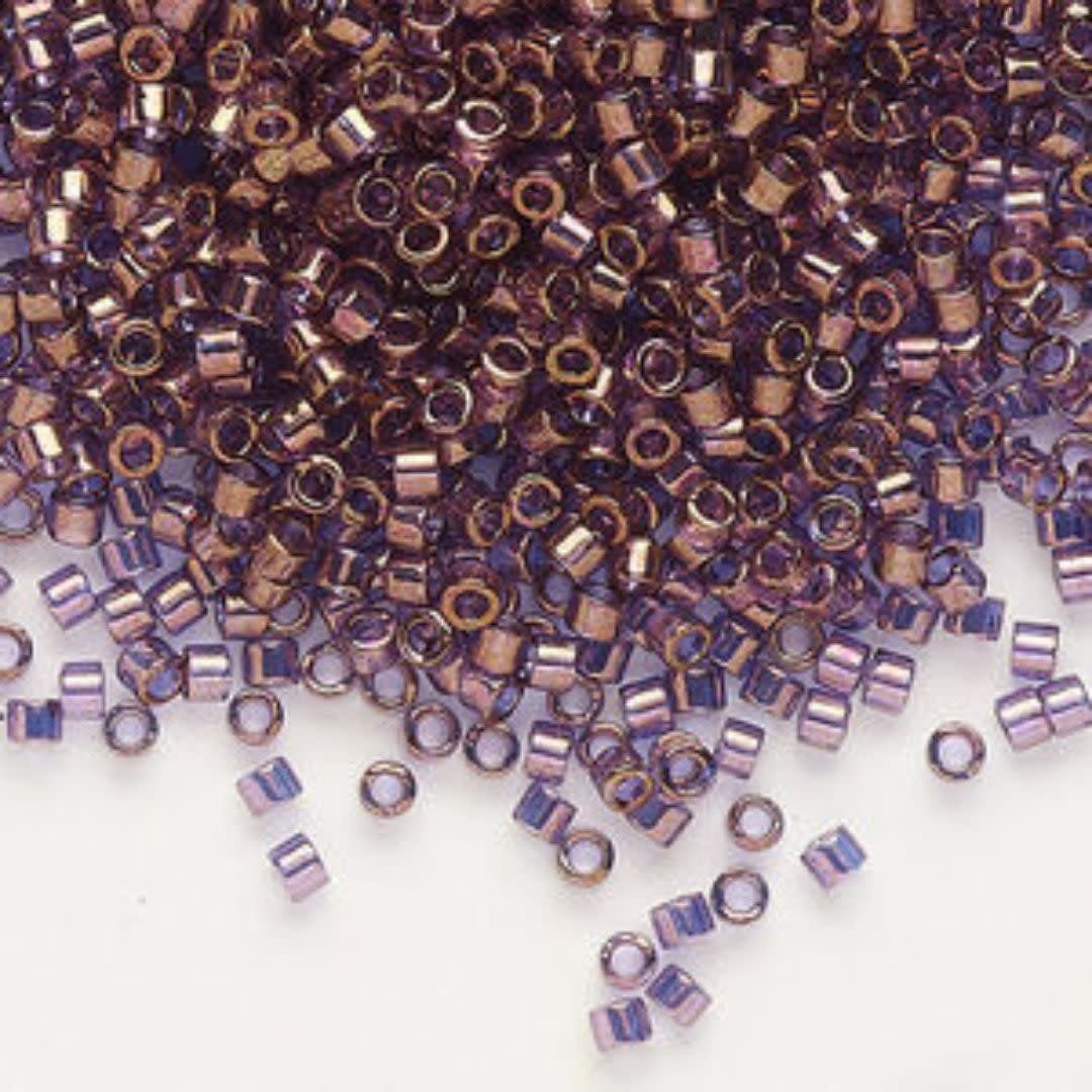 #11 Delica Seed Beads, Lavender Blue Gold Transparent Luster, DB117-TB, Approx 1440 Beads, 1 two inch tube, 7.2 grams