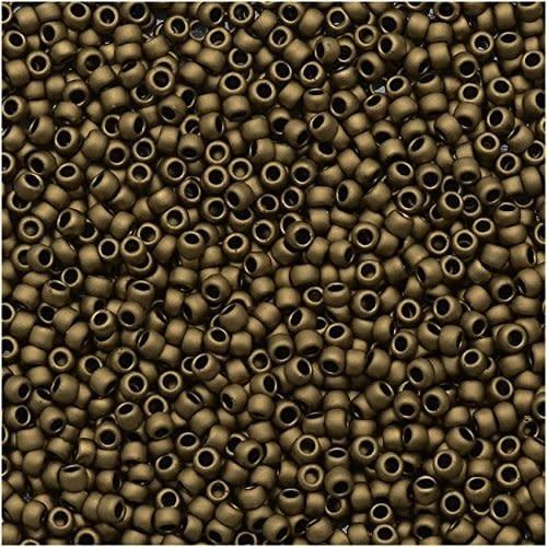 #15 Toho Seed Beads, Frosted Bronze, 8 Grams, 1x1mm