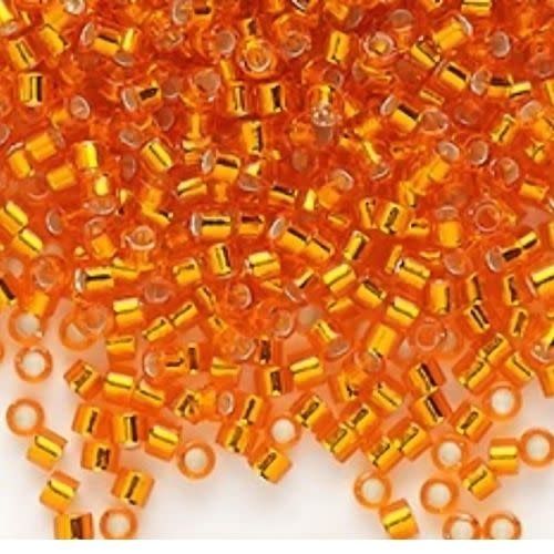 #11 Delica Seed Beads, Silver Lined Orange, DB045-TB, Approx 1440 Beads, 1 two inch tube, 7.2 grams