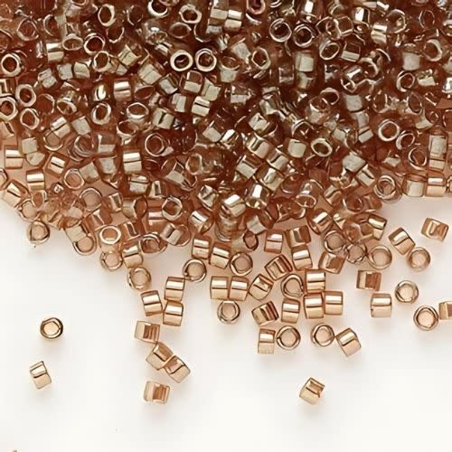 #11 Delica Seed Beads, Gold Luster Rose, DB102-TB, Approx 1440 Beads, 1 two inch tube, 7.2 grams
