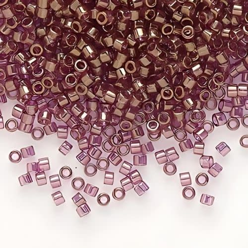 #11 Delica Seed Beads, Gold Luster Amethyst, DB108-TB, Approx 1440 Beads, 1 two inch tube, 7.2 grams
