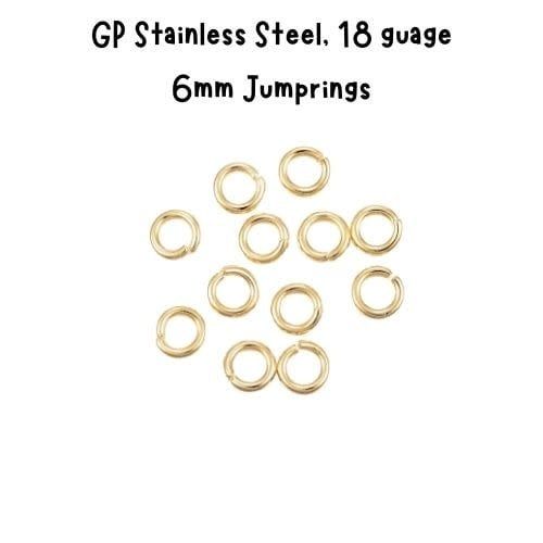 6mm GP Stainless Steel Jumprings, Approx 50pcs, 18 Guage, 6x1.2mm, 9gms/0.32oz