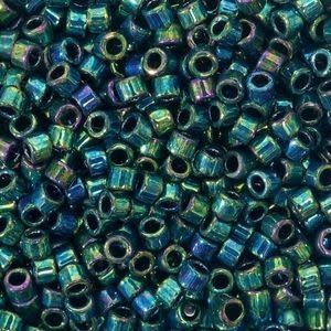 #11 Delica Seed Beads, Metallic Teal Iris Green, DB027-TB, Approx 1440 Beads, 1 two inch tube, 7.2 grams