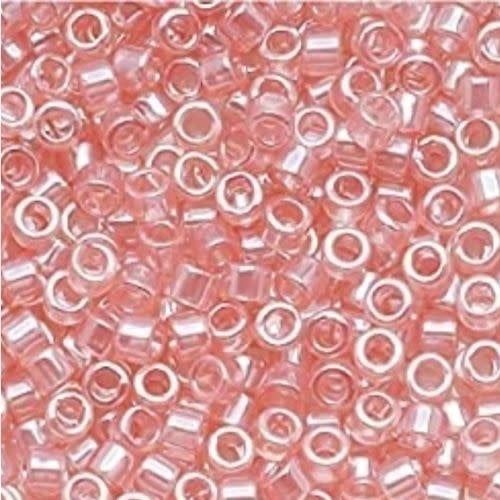 #11 Delica Seed Beads, Transparent Pink Luster, DB106-TB, Approx 1440 Beads, 1 two inch tube, 7.2 grams