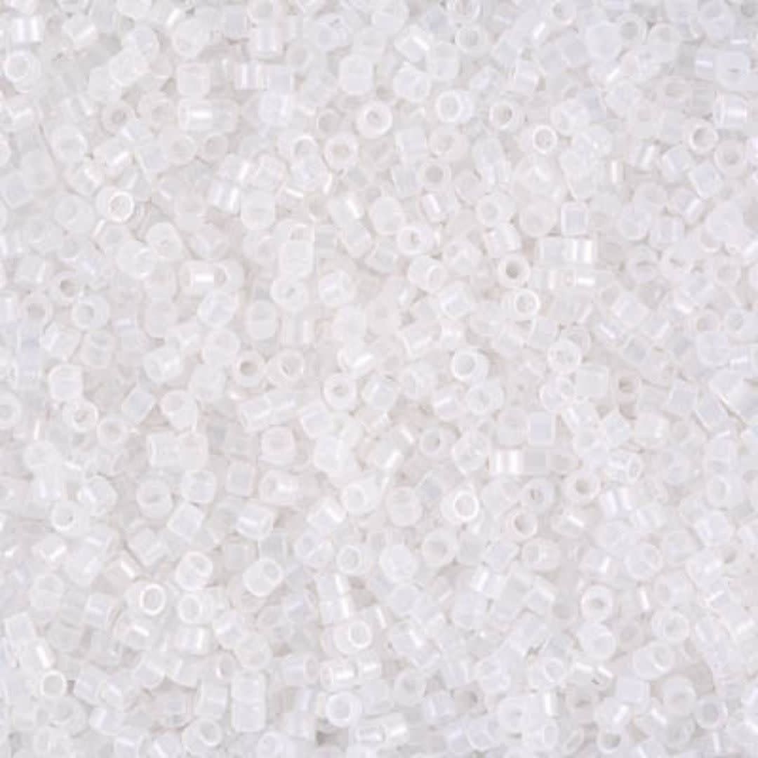 #11 Delica Seed Beads, Opal White, DB220-TB, Approx 1440 Beads, 1 two inch tube, 7.2 grams