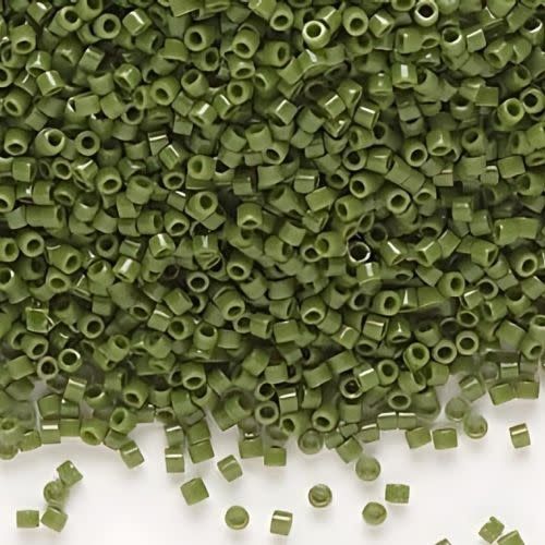 #11 Delica Seed Beads, Opaque Avocado Green, DB1135-TB, Approx 1440 Beads, 1 two inch tube, 7.2 grams