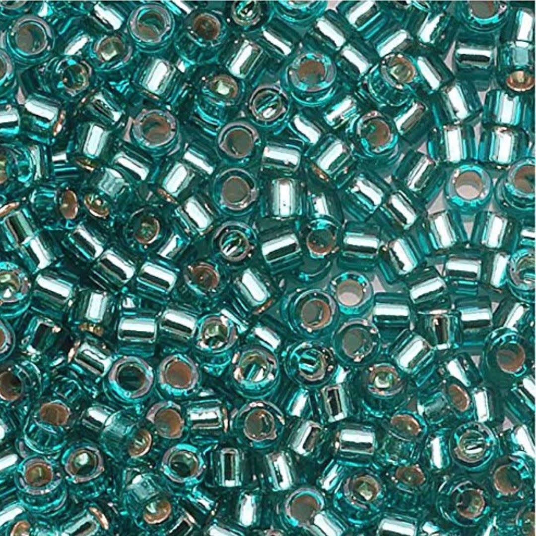 #11 Delica Seed Beads, Silver Lined Caribbean Teal, DB1208-TB, Approx 1440 Beads, 1 two inch tube, 7.2 grams