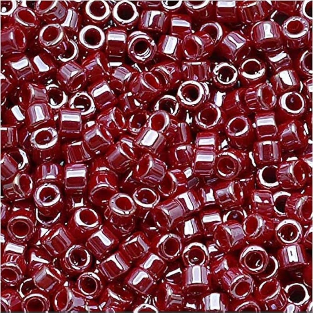 #11 Delica Seed Beads, Opaque Luster Cadillac Red, DB1564-TB, Approx 1440 Beads, 1 two inch tube, 7.2 grams