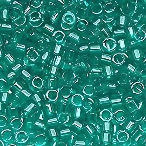 #11 Delica Seed Beads, Transparent Caribbean Teal, DB1108-TB, Approx 1440 Beads, 1 two inch tube, 7.2 grams