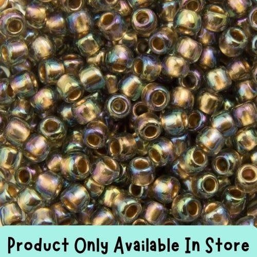 #8 Toho Seed Beads, Gold Lined Rainbow Black Diamond, 3x3mm, 19 Grams/0.67oz, in store only