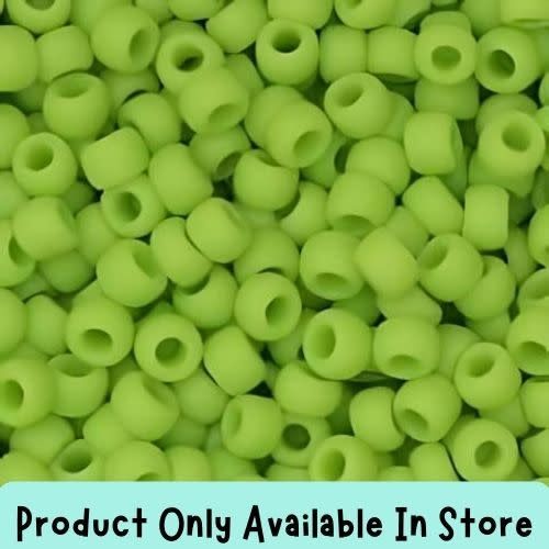#8 Toho Seed Beads, Frosted Opaque Sour Apple Green, 3x3mm, 19 Grams/0.67oz, in store only