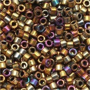 #11 Delica Seed Beads, Metallic Golden Iris, DB029-TB, Approx 1440 Beads, 1 two inch tube, 7.2 grams