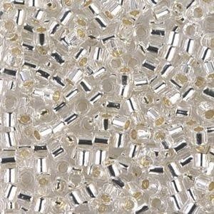 #11 Delica Seed Beads, Silver Lined Crystal, DB041-TB, Approx 1440 Beads, 1 two inch tube, 7.2 grams