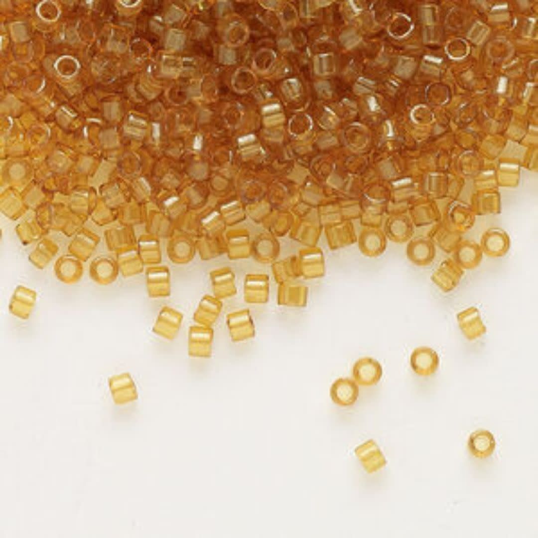 #11 Delica Seed Beads, Honey Gold Transparent Luster, DB119-TB, Approx 1440 Beads, 1 two inch tube, 7.2 grams