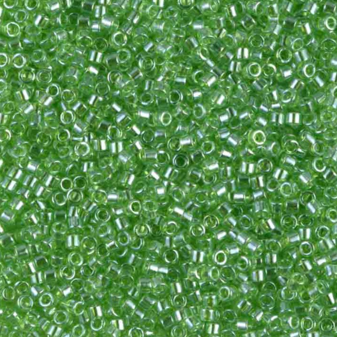 #11 Delica Seed Beads, Lime Green Transparent Luster, DB1226-TB, Approx 1440 Beads, 1 two inch tube, 7.2 grams