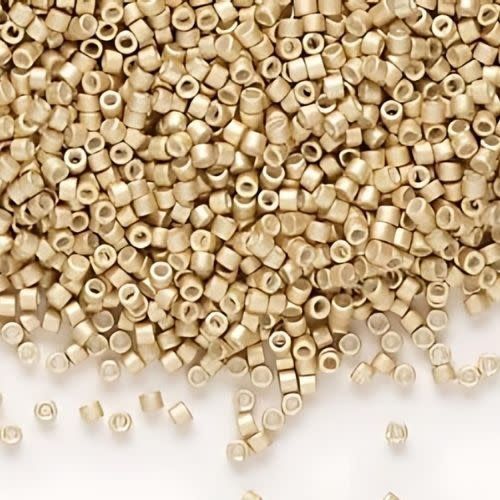 #11 Delica Seed Beads, Semi Matte Galvanized Mead Gold, DB1153-TB, Approx 1440 Beads, 1 two inch tube, 7.2 grams