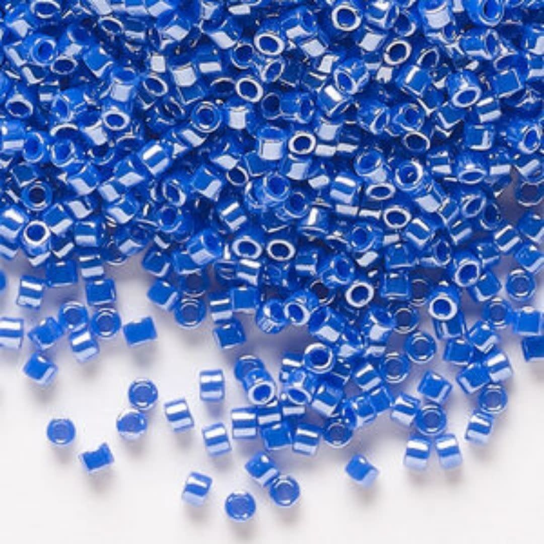 #11 Delica Seed Beads, Opaque Luster Cyan Blue, DB1569-TB, Approx 1440 Beads, 1 two inch tube, 7.2 grams