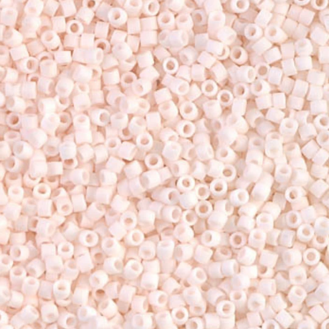 #11 Delica Seed Beads, Matte Opaque Bisque White, DB1510-TB, Approx 1440 Beads, 1 two inch tube, 7.2 grams