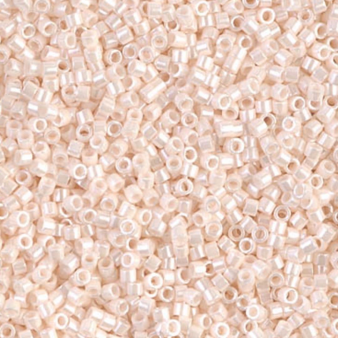 #11 Delica Seed Beads, Opaque Luster White Bisque Ceylon, DB1530-TB, Approx 1440 Beads, 1 two inch tube, 7.2 grams