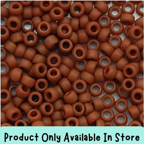 #8 Toho Seed Beads, Opaque Frosted Terra Cotta, 3x3mm, 19 Grams/0.67oz, in store only