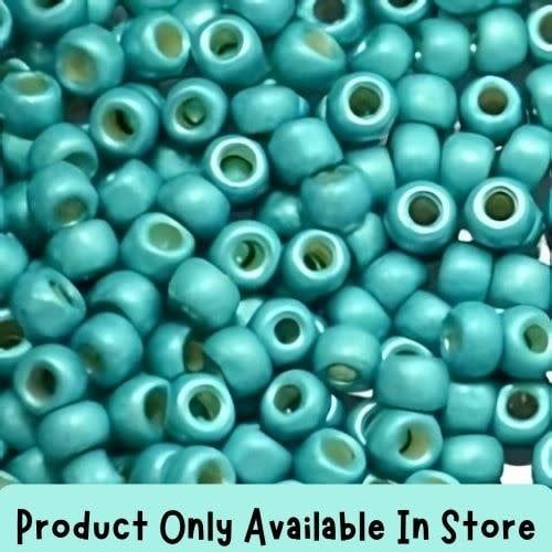 #8 Toho Seed Beads, Galvanized Frosted Turquoise, Permanent Finish, 3x3mm, 19 Grams/0.67oz, in store only