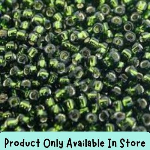 #8 Toho Seed Beads, Silver Lined Olive / Olivine, Green, 3x3mm, 19 Grams/0.67oz, in store only