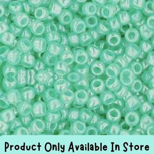 #8 Toho Seed Beads, Ceylon Celery Green, 3x3mm, 19 Grams/0.67oz, in store only