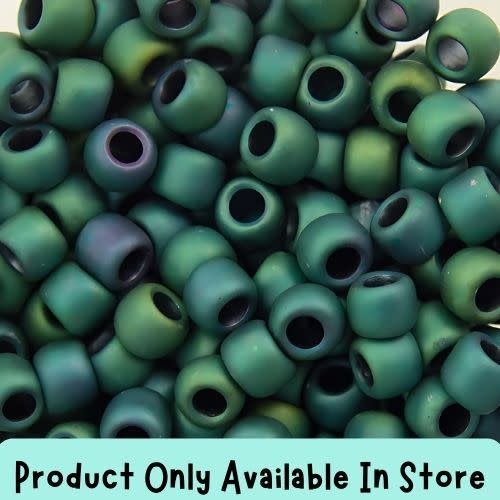 #8 Toho Seed Beads, Matte Iris Teal Ab, 3x3mm, 19 Grams/0.67oz, in store only