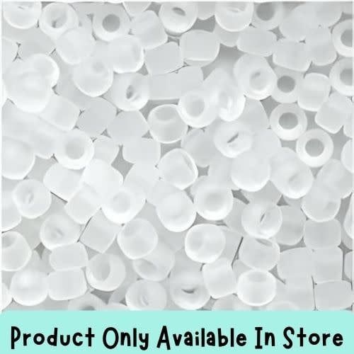 #8 Toho Seed Beads, Transparent Frosted Crystal, 3x3mm, 19 Grams/0.67oz, in store only