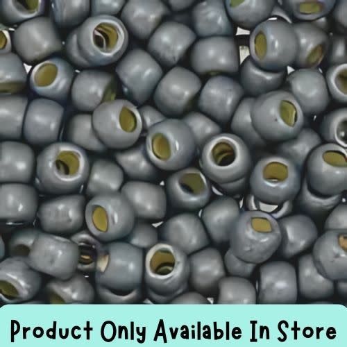 #8 Toho Seed Beads, Frosted Galvanized Blue Slate, Permanent Finish, 3x3mm, 19 Grams/0.67oz, in store only