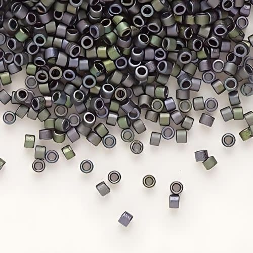 #11 Delica Seed Beads, Matte Metallic Purple Green Gold Iris, DB1053-TB, Approx 1440 Beads, 1 two inch tube, 7.2 grams