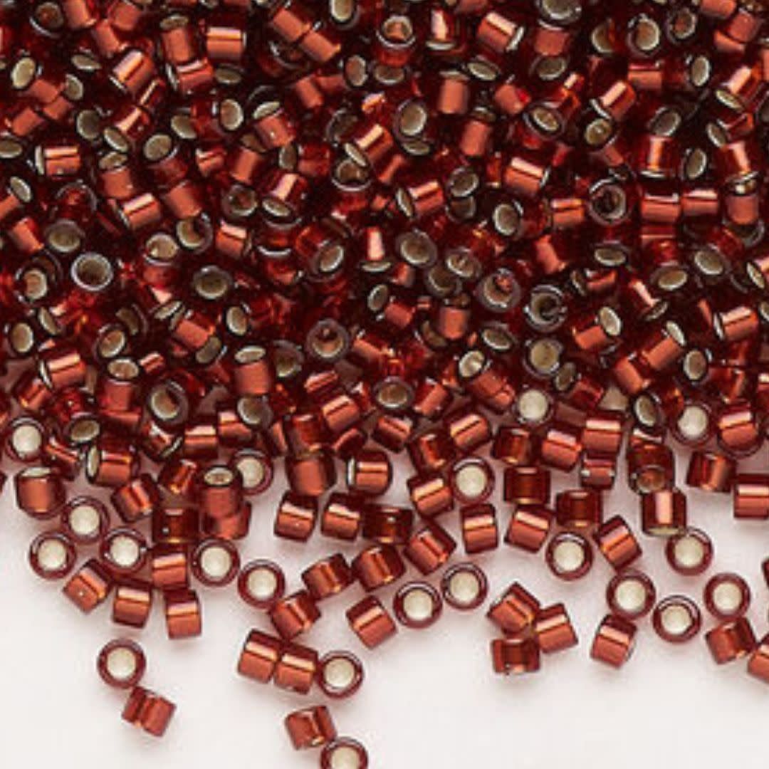#11 Delica Seed Beads, Silver Lined Dark Cranberry Red, DB1202-TB, Approx 1440 Beads, 1 two inch tube, 7.2 grams