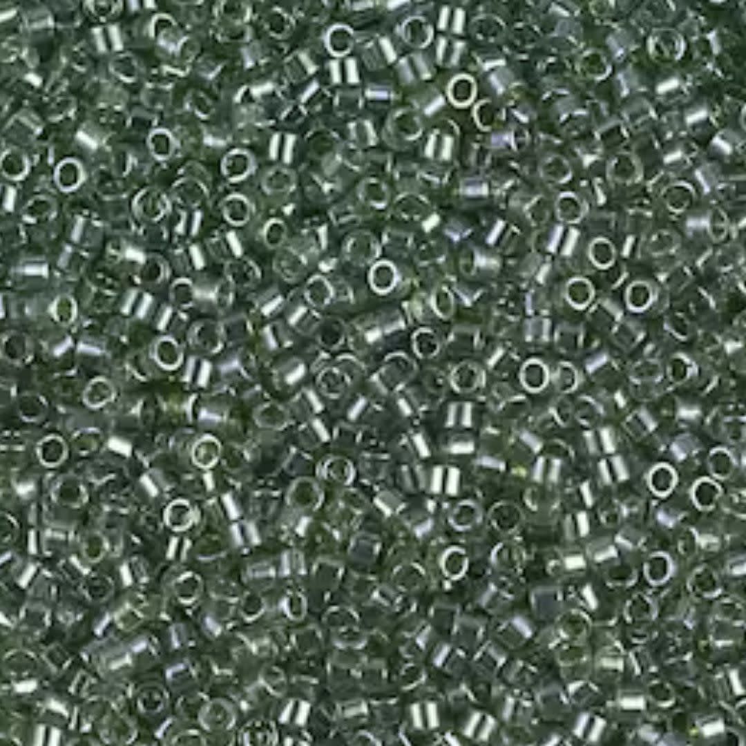 #11 Delica Seed Beads, Olive Green Transparent Luster, DB1227-TB, Approx 1440 Beads, 1 two inch tube, 7.2 grams