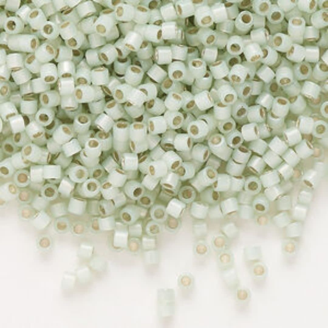 #11 Delica Seed Beads, Silver Lined Light Moss Opal, DB1454-TB, Approx 1440 Beads, 1 two inch tube, 7.2 grams