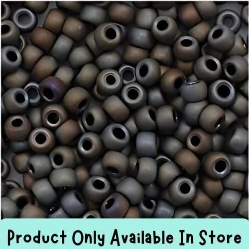 #8 Toho Seed Beads, Matte Iris Grey, 3x3mm, 19 Grams/0.67oz, in store only
