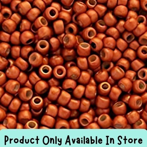 #8 Toho Seed Beads, Matte Galvanized Saffron, Permanent Finish, 3x3mm, 19 Grams/0.67oz, in store only